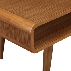 Kirkland's Home Coffee Tables-Walnut Mid-Century Modern Solid Wood Coffee Table