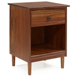 Kirkland's Home Nightstands-Walnut One-Drawer Wood Nightstand