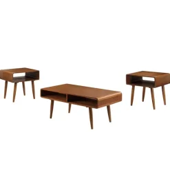 Kirkland's Home Coffee Tables-Walnut 3-Pc. Wood Coffee And Side Table Set