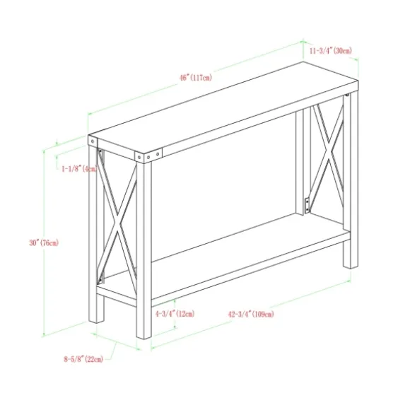 Kirkland's Home Console Tables-Walnut Rustic Farmhouse X-Frame Console Table