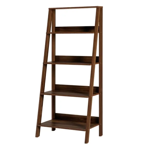 Kirkland's Home Bookshelves-Walnut 4-Tier Ladder Bookshelf