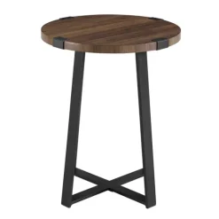 Kirkland's Home Accent & End Tables-Walnut Urban Rustic Round Accent Table