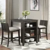Kirkland's Home Dining Sets-Walnut Usb Counter Table And Stools, Set Of 3
