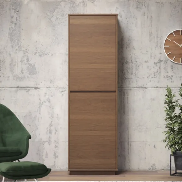 Kirkland's Home Bookshelves-Walnut Wood 2-Door Modern Bookshelf