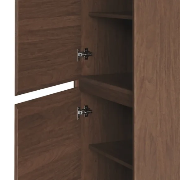 Kirkland's Home Bookshelves-Walnut Wood 2-Door Modern Bookshelf