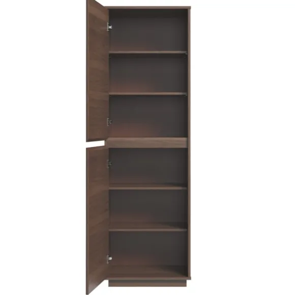 Kirkland's Home Bookshelves-Walnut Wood 2-Door Modern Bookshelf