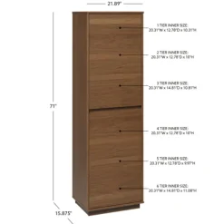 Kirkland's Home Bookshelves-Walnut Wood 2-Door Modern Bookshelf