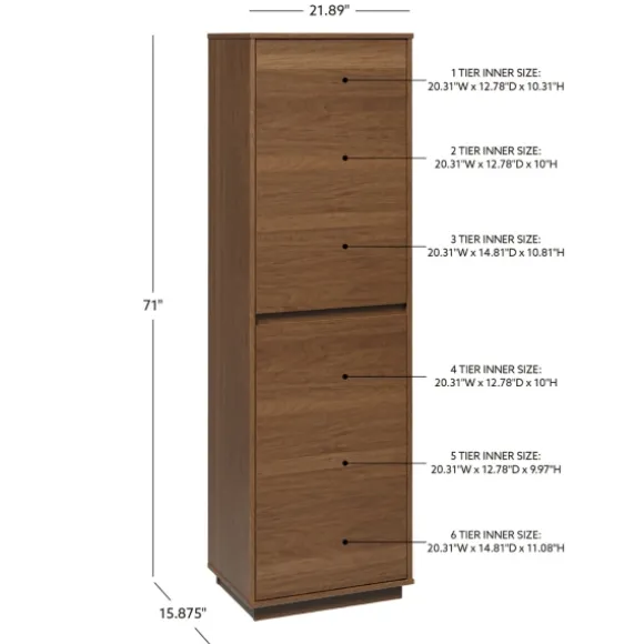 Kirkland's Home Bookshelves-Walnut Wood 2-Door Modern Bookshelf