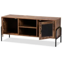 Kirkland's Home Tv Stands & Media Consoles-Walnut Wood 2-Door Tv Stand