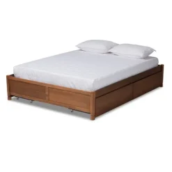 Kirkland's Home Beds & Headboards-Walnut Wood 4-Drawer Full Platform Bed
