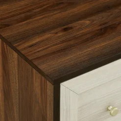 Kirkland's Home Dressers & Chests-Walnut Wood Faced Gold Base Dresser