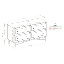 Kirkland's Home Dressers & Chests-Walnut Wood Faced Gold Base Dresser
