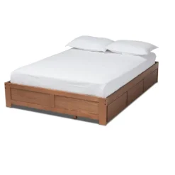 Kirkland's Home Beds & Headboards-Walnut Wooden 3-Drawer Platform Bed