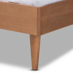 Kirkland's Home Beds & Headboards-Walnut Wrap Around Rattan Queen Bed Frame