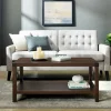 Kirkland's Home Coffee Tables-Walnut X-Frame Rustic Wood Coffee Table