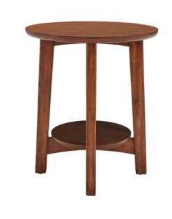 Kirkland's Home Accent & End Tables-Warm Chestnut Wood Round Accent Table