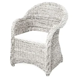 Kirkland's Home Accent Chairs-Wash Banana Leaf Barrel Accent Chair