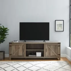 Kirkland's Home Tv Stands & Media Consoles-Wash Barn Door Tv Stand
