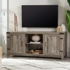 Kirkland's Home Tv Stands & Media Consoles-Wash Barn Doors Tv Stand
