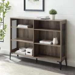 Kirkland's Home Bookshelves-Wash Bookshelf With Mesh Sides