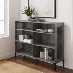 Kirkland's Home Bookshelves-Wash Bookshelf With Mesh Sides