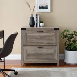 Kirkland's Home Office Furniture-Wash 2-Drawer Wood File Cabinet