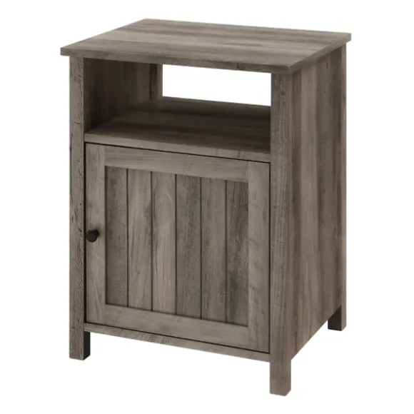 Kirkland's Home Accent & End Tables-Wash Grooved Door Side Table