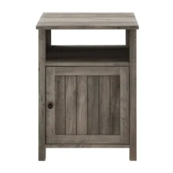 Kirkland's Home Accent & End Tables-Wash Grooved Door Side Table