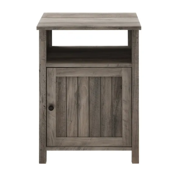 Kirkland's Home Accent & End Tables-Wash Grooved Door Side Table