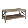 Kirkland's Home Coffee Tables-Wash Industrial X-Frame Coffee Table