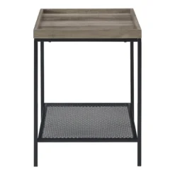 Kirkland's Home Accent & End Tables-Wash Square Tray Style Top Accent Table