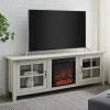 Kirkland's Home Tv Stands & Media Consoles-Wash Windowpane Fireplace Cabinet