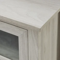 Kirkland's Home Tv Stands & Media Consoles-Wash Windowpane Fireplace Cabinet