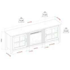 Kirkland's Home Tv Stands & Media Consoles-Wash Windowpane Fireplace Cabinet