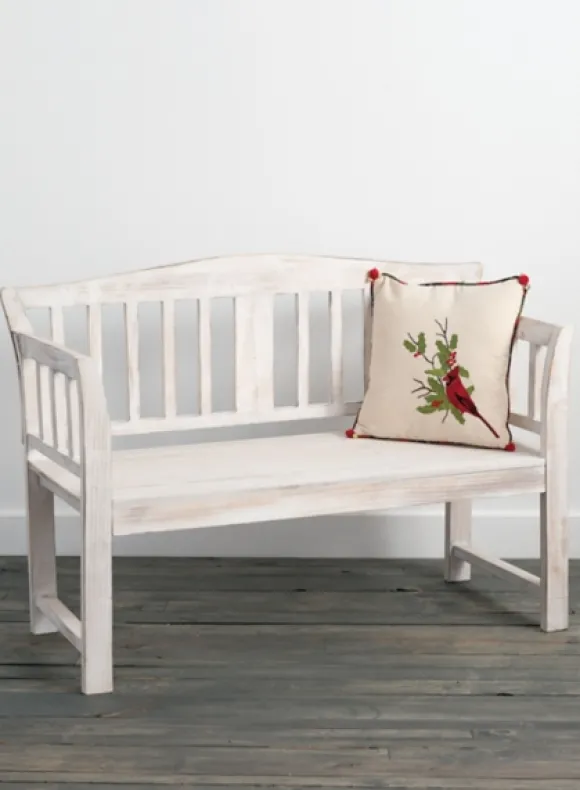 Kirkland's Home Benches & Ottomans-Washed Arched Wood Bench