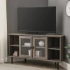 Kirkland's Home Tv Stands & Media Consoles-Washed Glass Door Corner Tv Stand