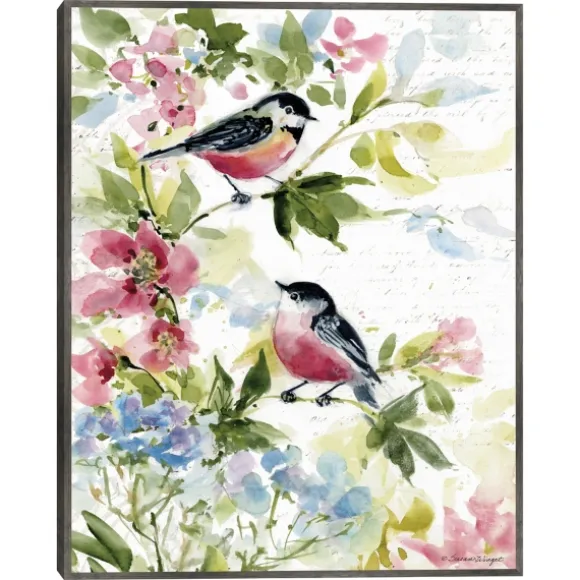 Kirkland's Home Canvas Art-Watercolor Birds I Framed Canvas Art Print
