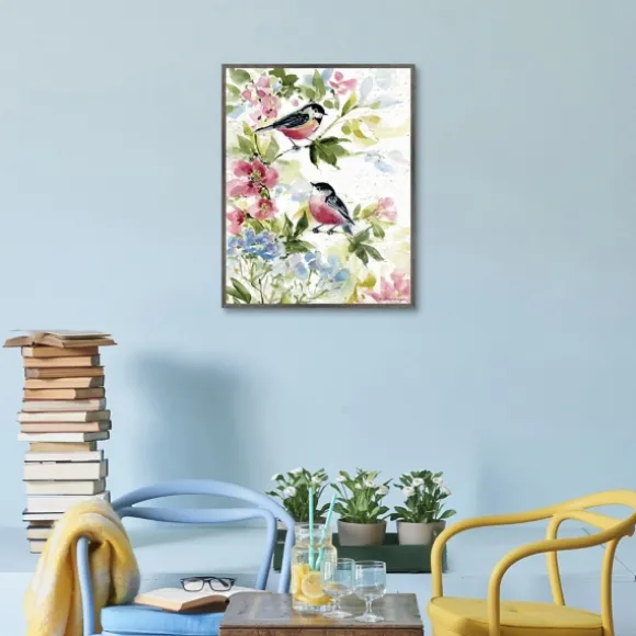 Kirkland's Home Canvas Art-Watercolor Birds I Framed Canvas Art Print