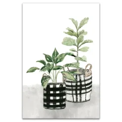 Kirkland's Home Canvas Art-Watercolor Plaid Vase Canvas Art Print, 20X30 In.