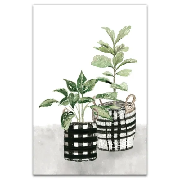 Kirkland's Home Canvas Art-Watercolor Plaid Vase Canvas Art Print, 20X30 In.