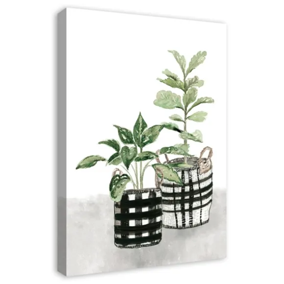 Kirkland's Home Canvas Art-Watercolor Plaid Vase Canvas Art Print, 20X30 In.