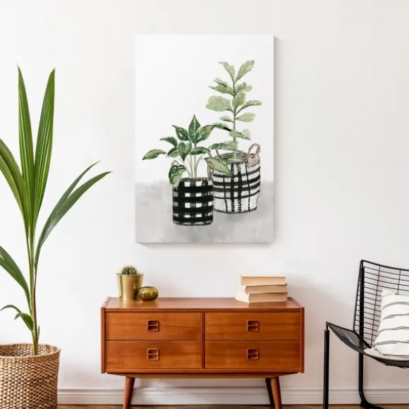 Kirkland's Home Canvas Art-Watercolor Plaid Vase Canvas Art Print, 20X30 In.