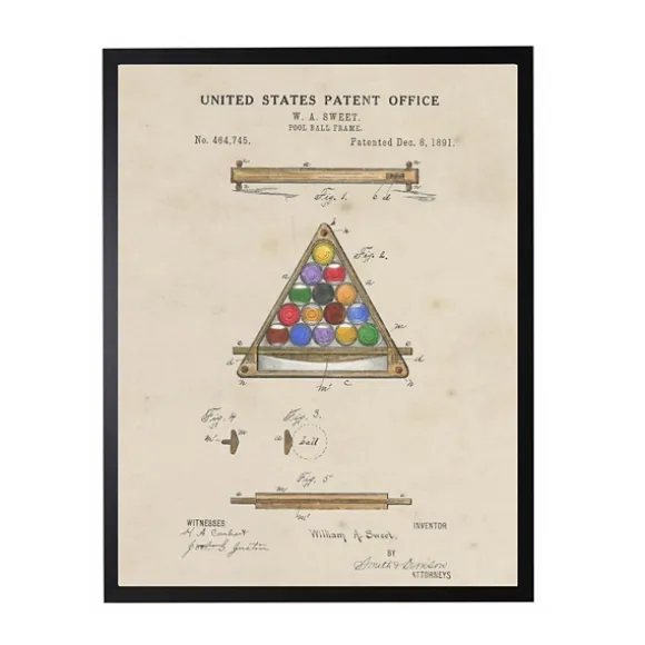 Kirkland's Home Framed Art-Watercolor Pool Ball Frame Framed Art Print