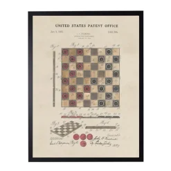 Kirkland's Home Framed Art-Watercolor Vintage Checkers Framed Art Print