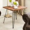 Kirkland's Home Accent & End Tables-Weather Fir Wood And Hairpin Legs Accent Table
