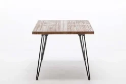 Kirkland's Home Accent & End Tables-Weather Fir Wood And Hairpin Legs Accent Table