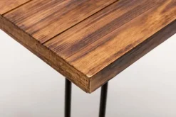 Kirkland's Home Accent & End Tables-Weather Fir Wood And Hairpin Legs Accent Table