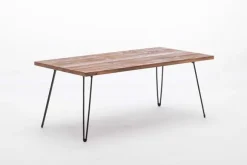 Kirkland's Home Coffee Tables-Weather Fir Wood And Hairpin Legs Coffee Table
