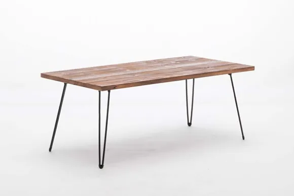 Kirkland's Home Coffee Tables-Weather Fir Wood And Hairpin Legs Coffee Table