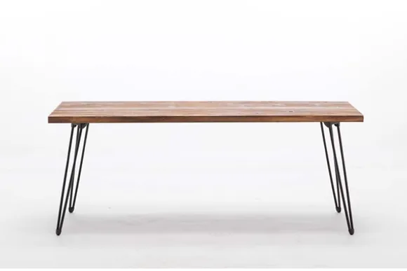 Kirkland's Home Coffee Tables-Weather Fir Wood And Hairpin Legs Coffee Table